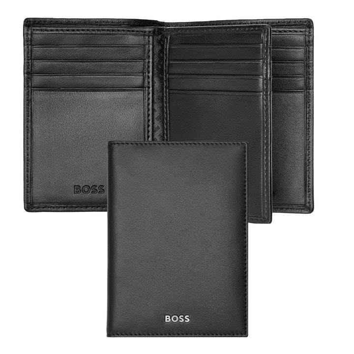 Hugo Boss Trifold Card Holder Classic Smooth Black HLF403A