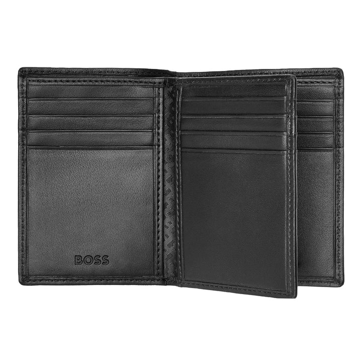 Hugo Boss Trifold Card Holder Classic Smooth Black HLF403A