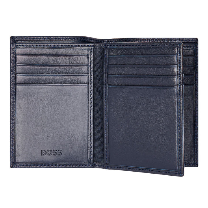 Hugo Boss Trifold Card Holder Classic Grained Navy HLF416N