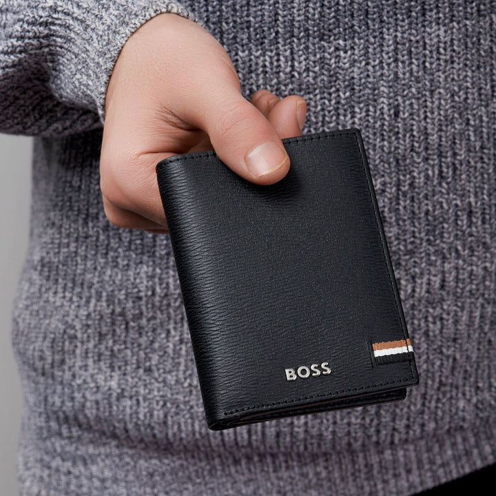 Hugo Boss Iconic Trifold Card Holder Black HLF421A