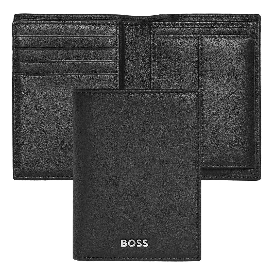 Hugo Boss Kartenhalter mit Klappe und Geldfach Classic Smooth Black HLG403A
