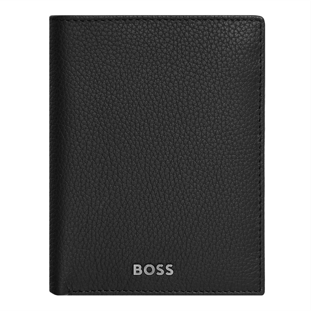 Hugo Boss Kartenhalter mit Klappe und Geldfach Classic Grained Black HLG416A