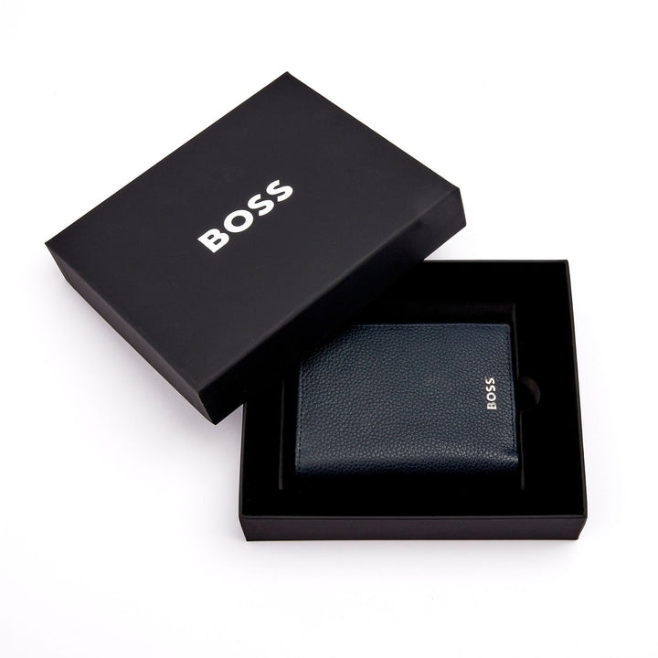 Hugo Boss Card Holder with Flap and Money Pocket Classic Grained Navy HLG416N