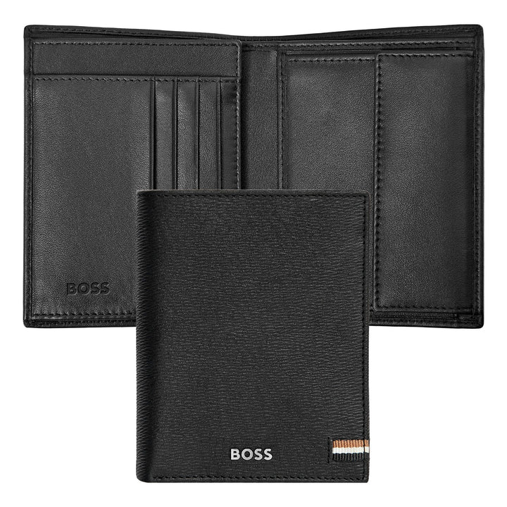 Hugo Boss Kartenetui mit Klappe und Geldfach Iconic Black HLG421A