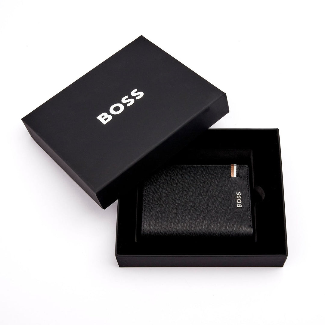 Hugo Boss Kartenetui mit Klappe und Geldfach Iconic Black HLG421A
