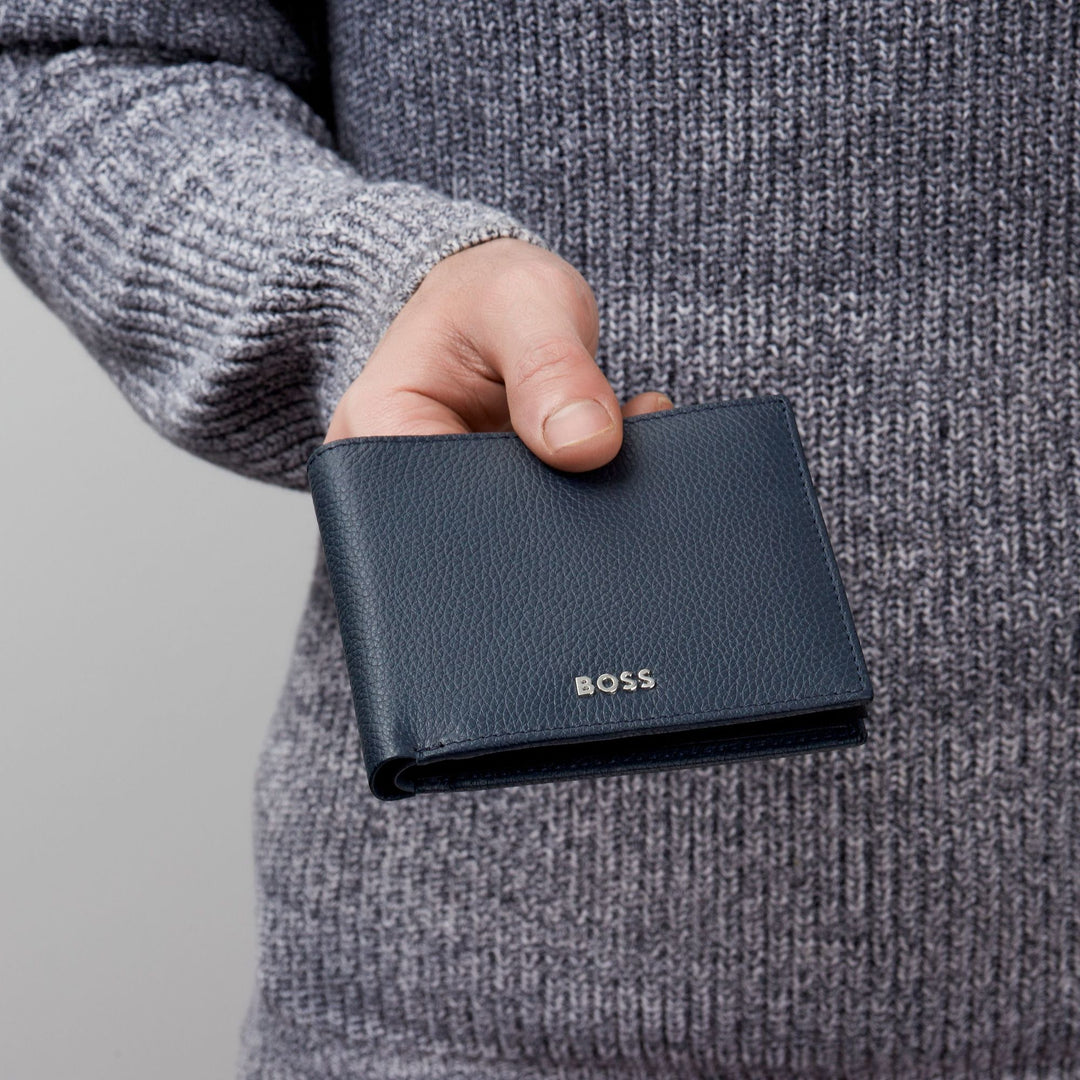 Hugo Boss Classic Grained Navy geldportemonnee HLM416N