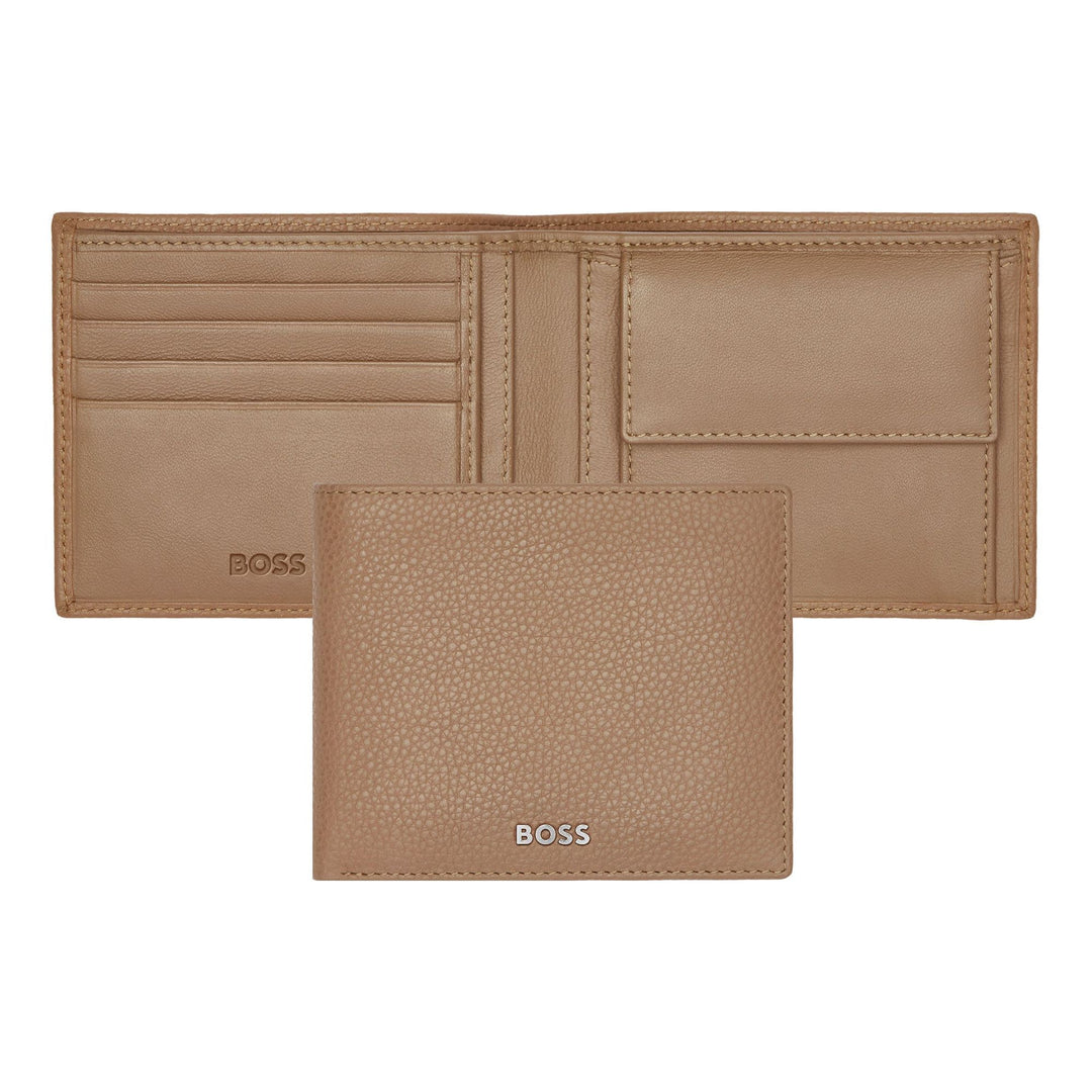 Hugo Boss klassische granulierte Kamelgeldbörse HLM416X