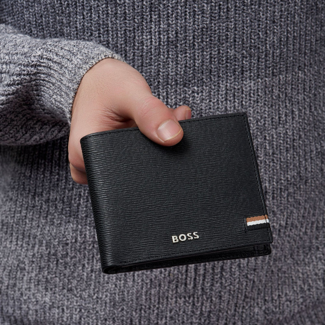 Hugo Boss Geldportemonnee met klep Iconic Black HLN421A