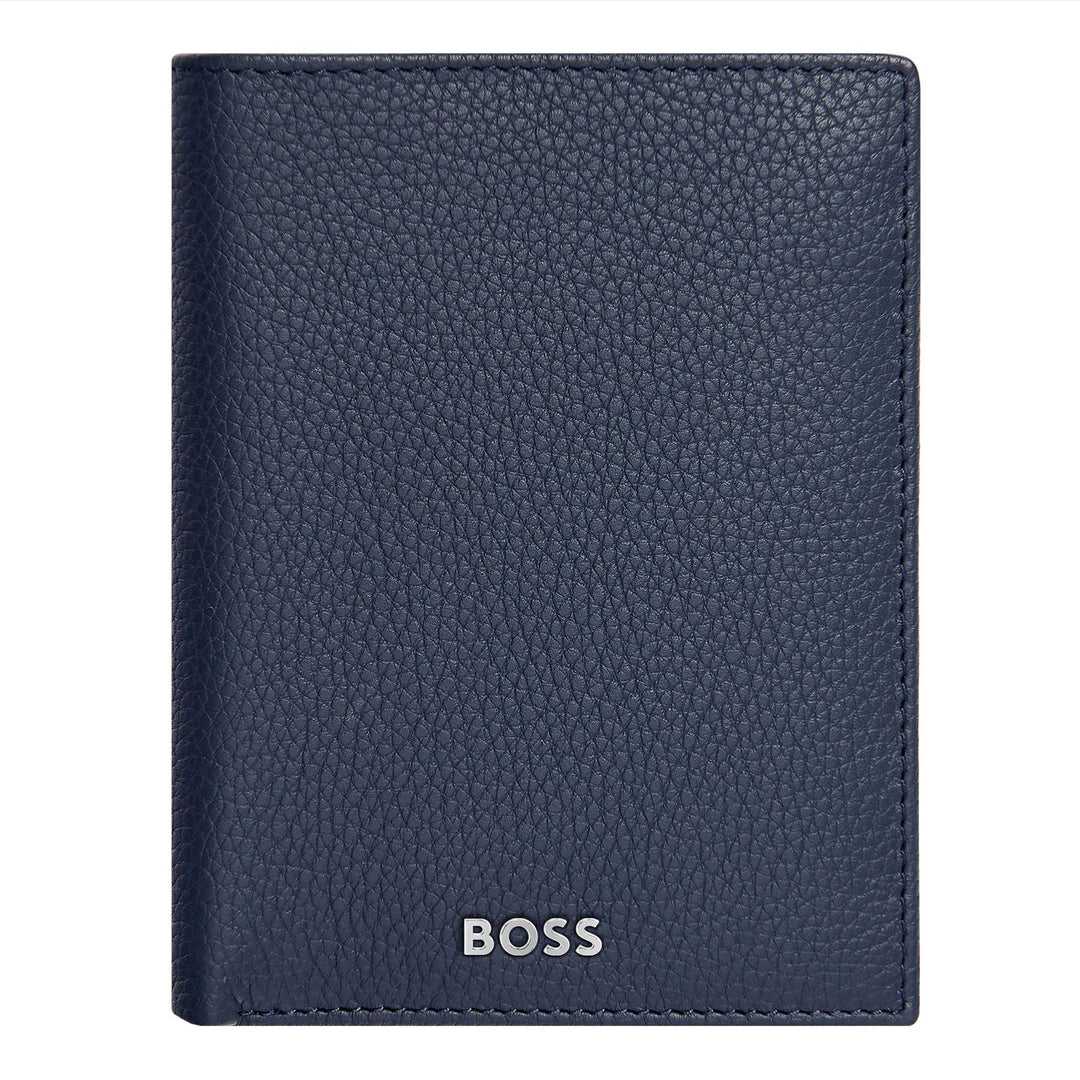 Hugo Boss Verticale portemonnee met klep Classic Granulated Navy HLO416N