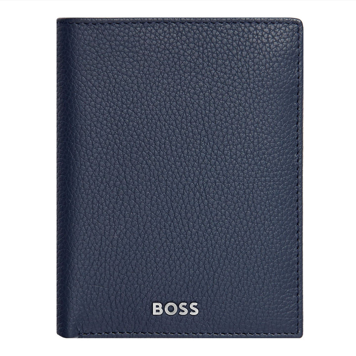 Hugo Boss Verticale portemonnee met klep Classic Granulated Navy HLO416N