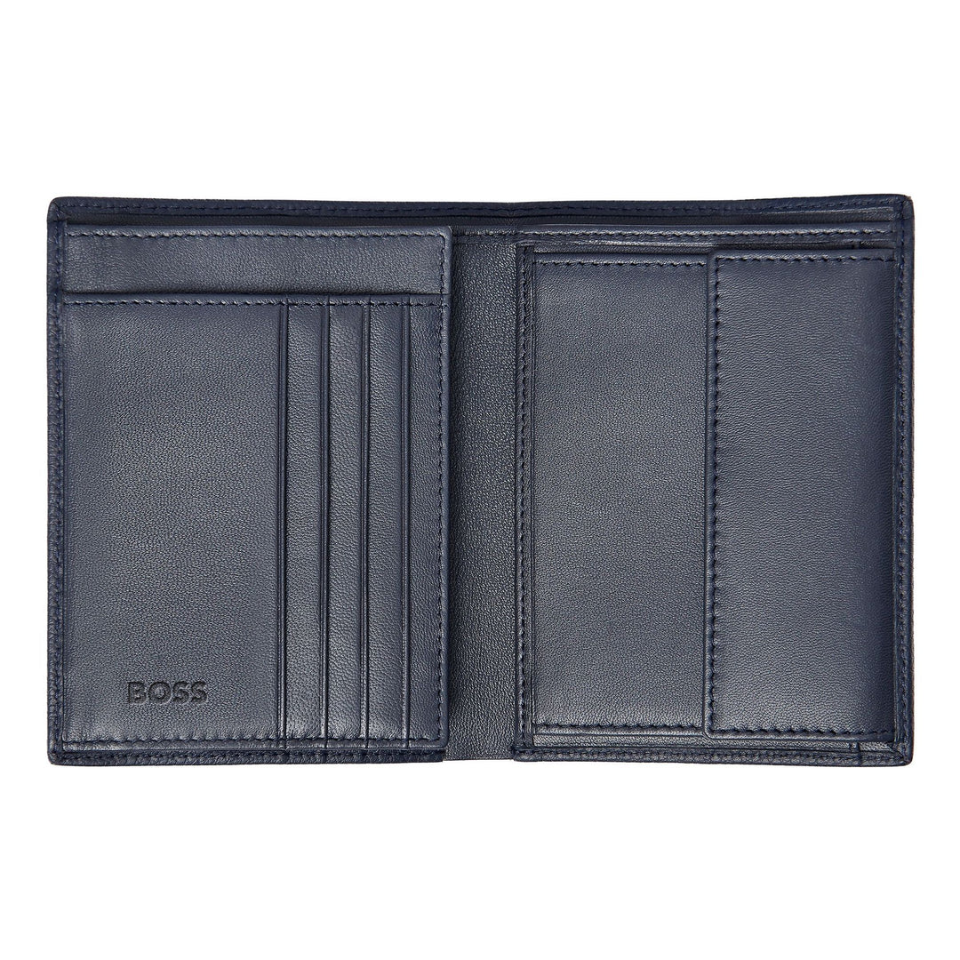 Hugo Boss Verticale portemonnee met klep Classic Granulated Navy HLO416N
