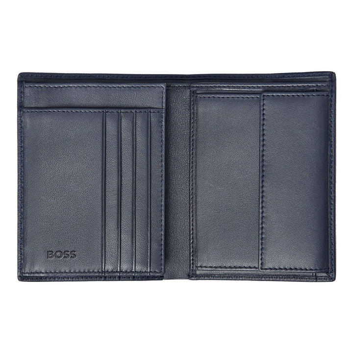 Hugo Boss Verticale portemonnee met klep Classic Granulated Navy HLO416N