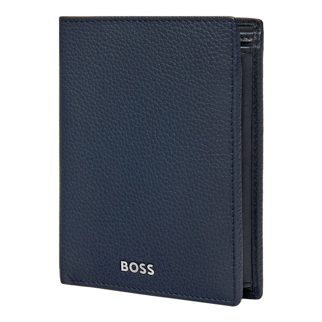 Hugo Boss Verticale portemonnee met klep Classic Granulated Navy HLO416N