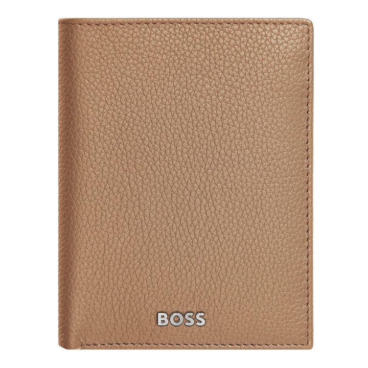 Hugo Boss Verticale portemonnee met klep Classic Granulated Camel HLO416X