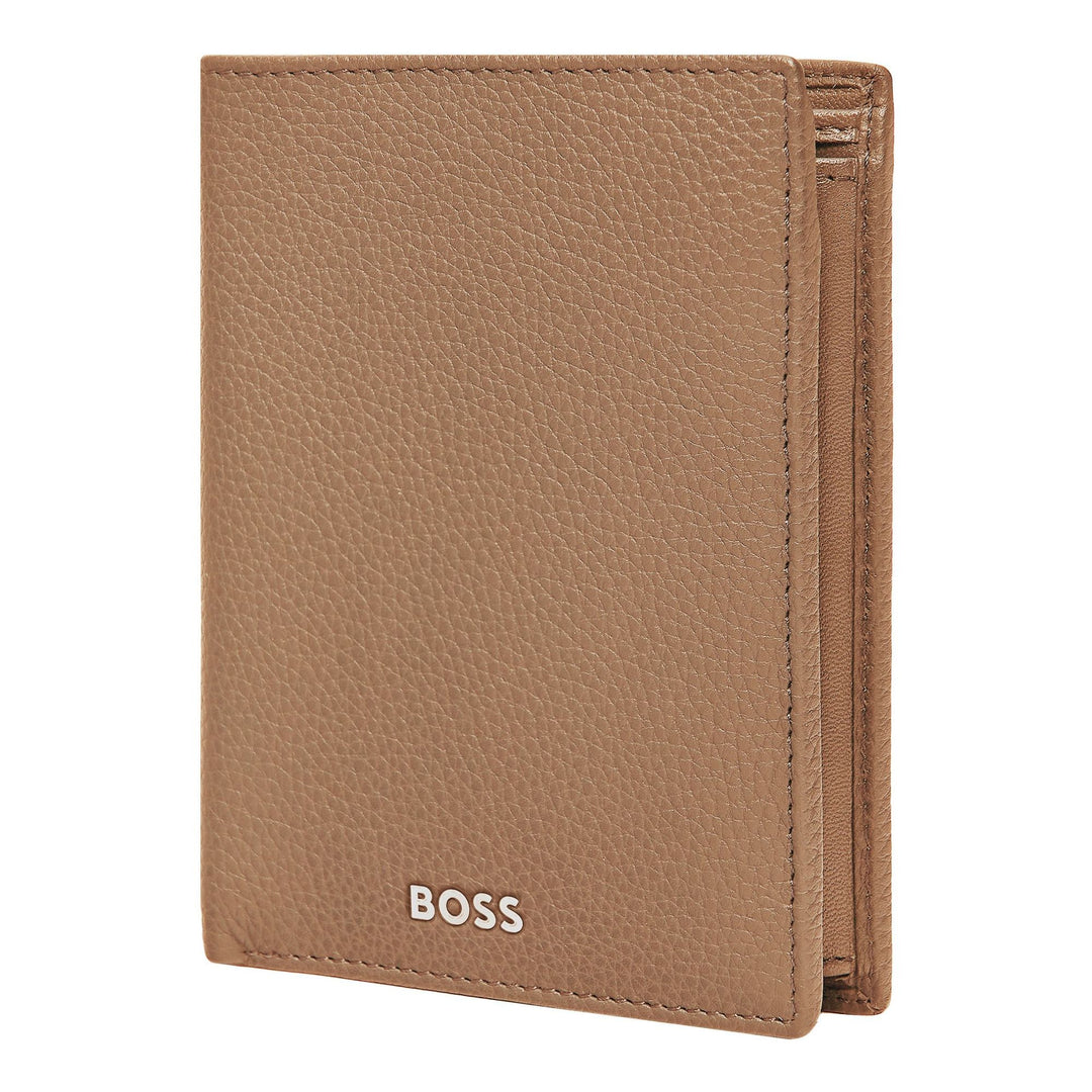 Hugo Boss Verticale portemonnee met klep Classic Granulated Camel HLO416X