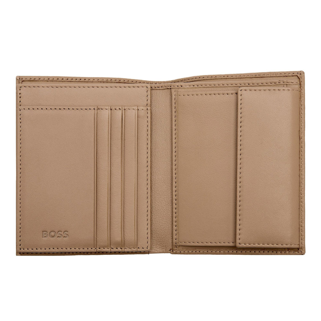 Hugo Boss Verticale portemonnee met klep Classic Granulated Camel HLO416X