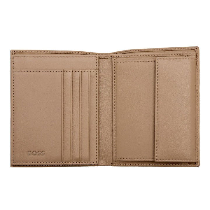 Hugo Boss Verticale portemonnee met klep Classic Granulated Camel HLO416X