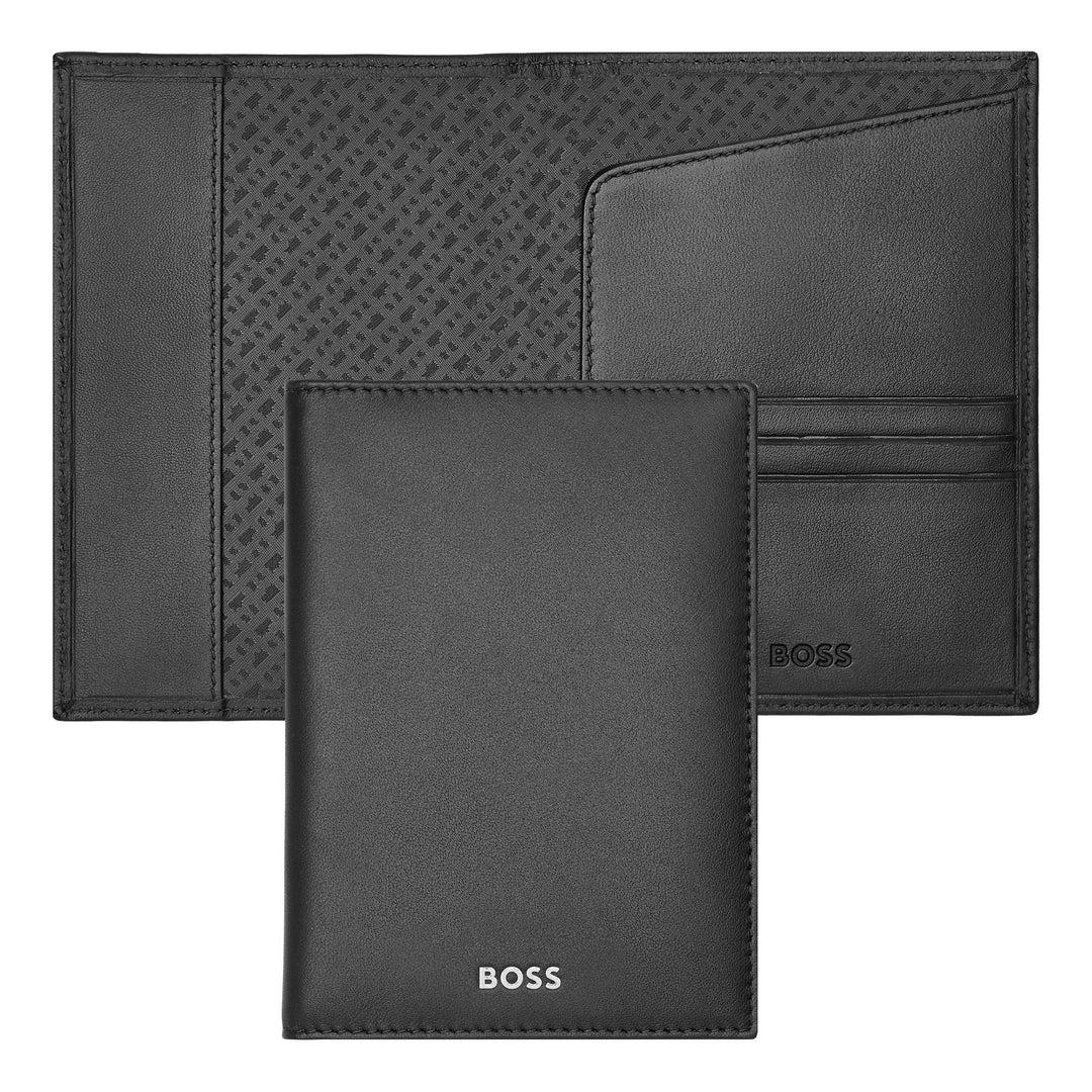 Hugo Boss Classic Smooth Black Passport Holder HLP403A