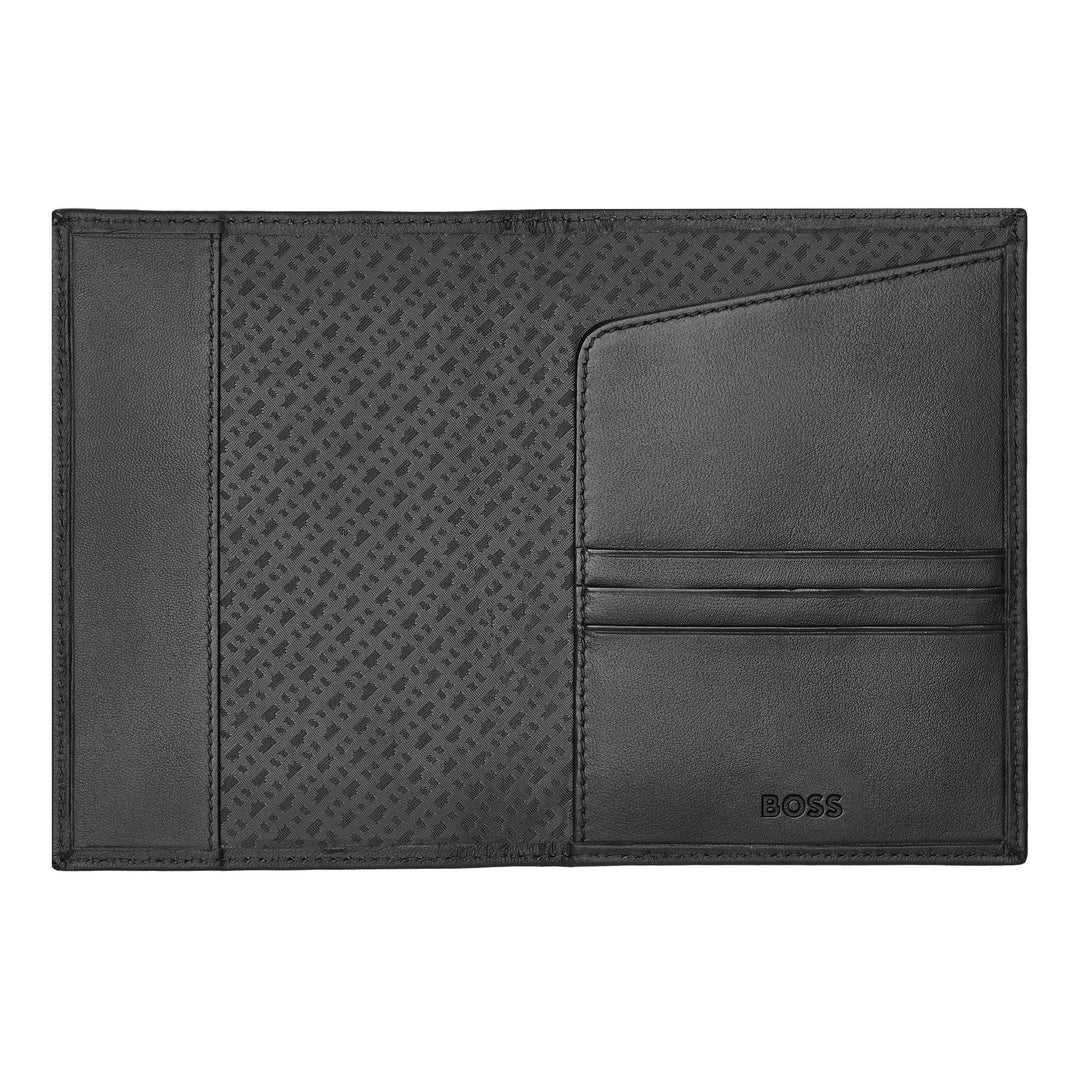 Hugo Boss Classic Smooth Black Passport Holder HLP403A