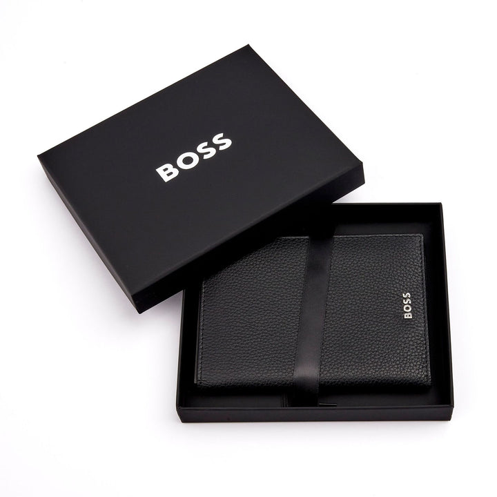 Hugo Boss paspoorthouder klassiek generfd zwart HLP416A