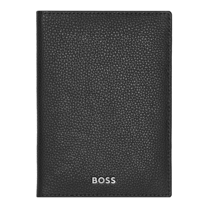 Hugo Boss paspoorthouder klassiek generfd zwart HLP416A