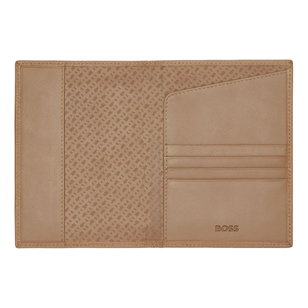 Hugo Boss Classic Reisepasshülle Granat Kamel HLP416X