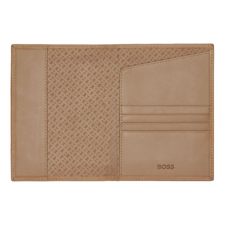 Hugo Boss Classic Reisepasshülle Granat Kamel HLP416X