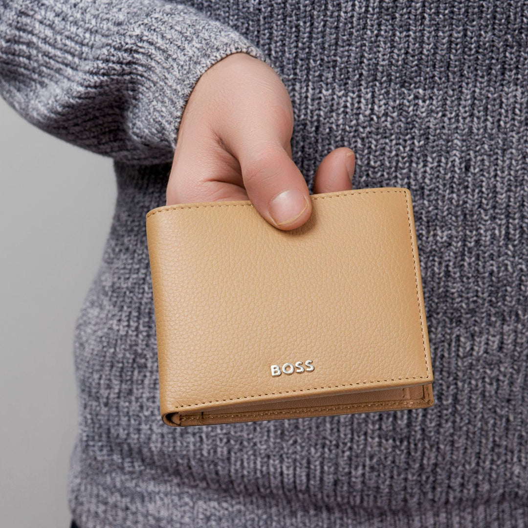 Hugo Boss Classic Flap Wallet Granulaat Camel HLY416X