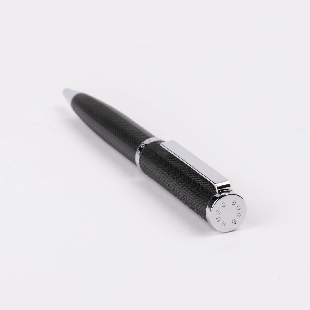 Hugo Boss Formation Herringbone Chrome Ballpoint Pen HSI1064B