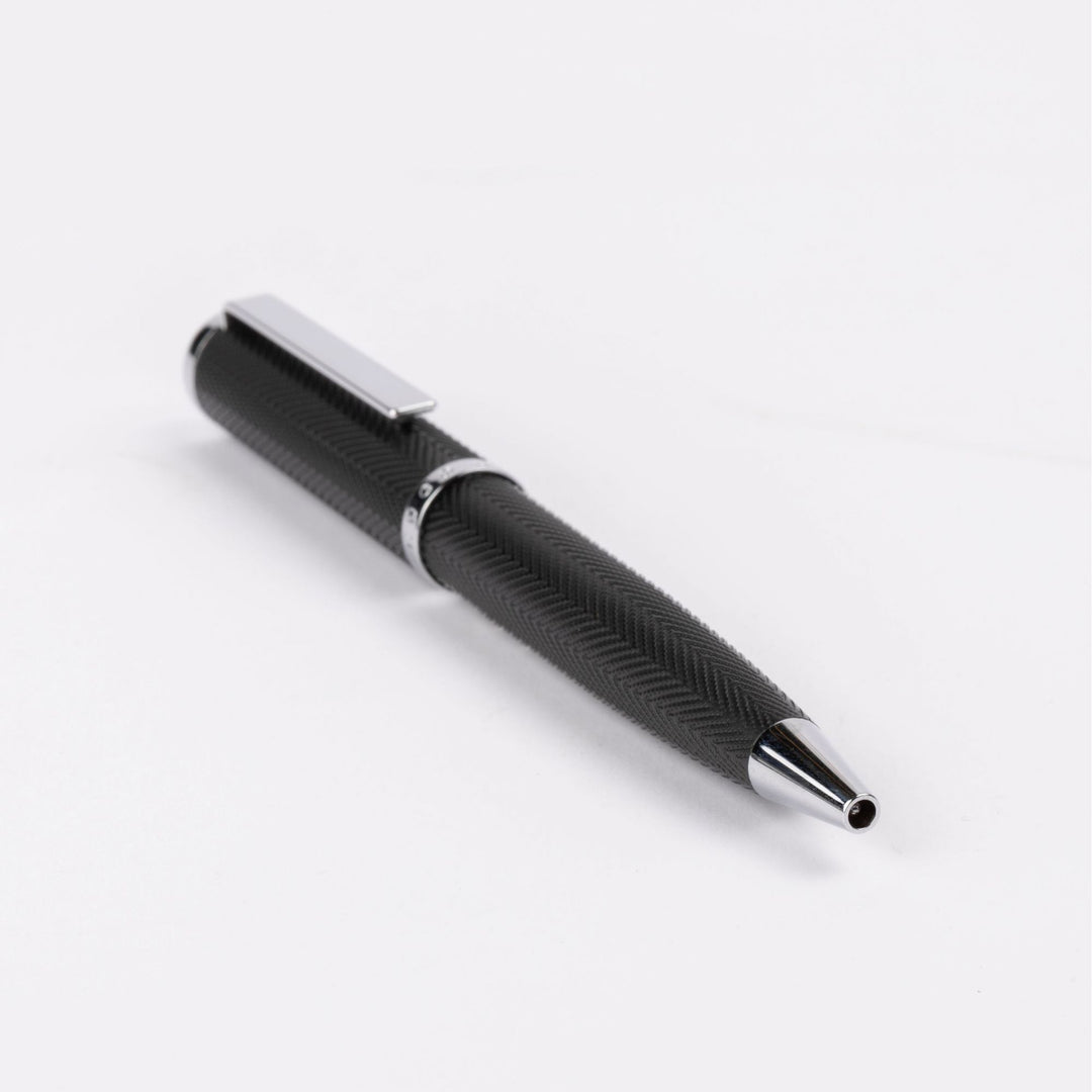 Hugo Boss Formation Herringbone Chrome Ballpoint Pen HSI1064B