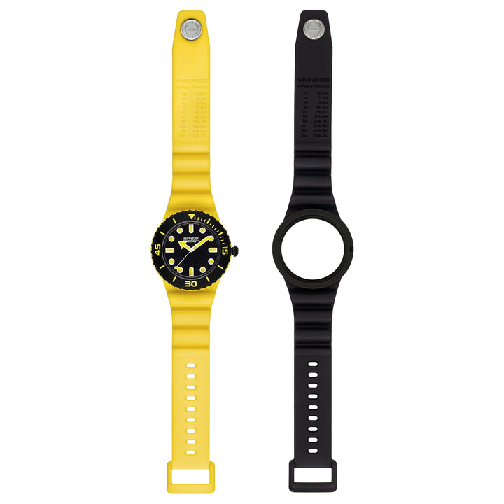 Hip-Hop-Uhr Master Gelb/Schwarz 41 mm HWU1231