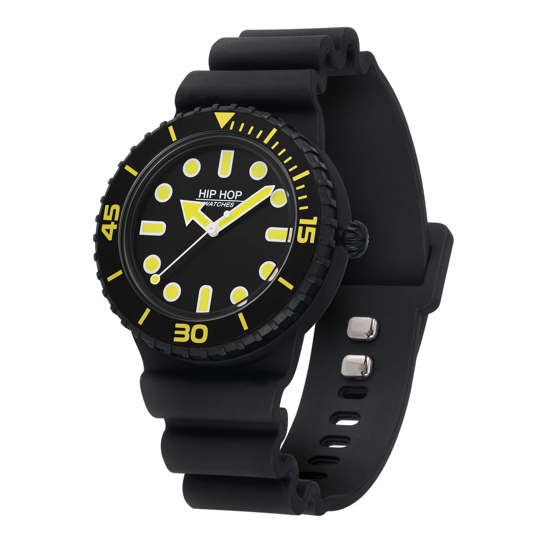 Hip-Hop-Uhr Master Gelb/Schwarz 41 mm HWU1231