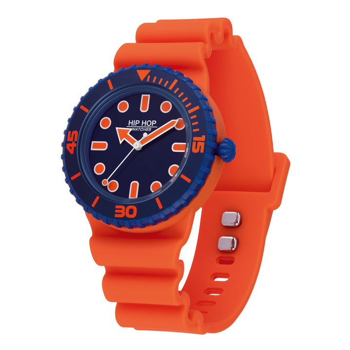 Hip-Hop-Uhr Master Orange/Blau 41 mm HWU1234