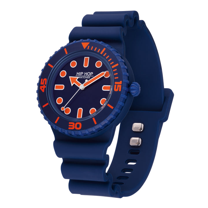 Hip-Hop-Uhr Master Orange/Blau 41 mm HWU1234
