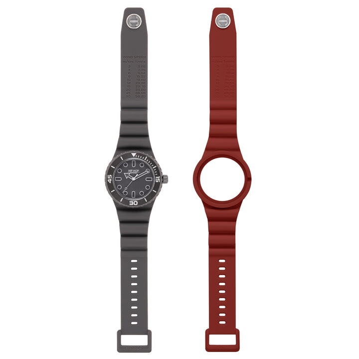 Hip Hop watch BORDEAUX/GREY Master collection 41mm HWU13334