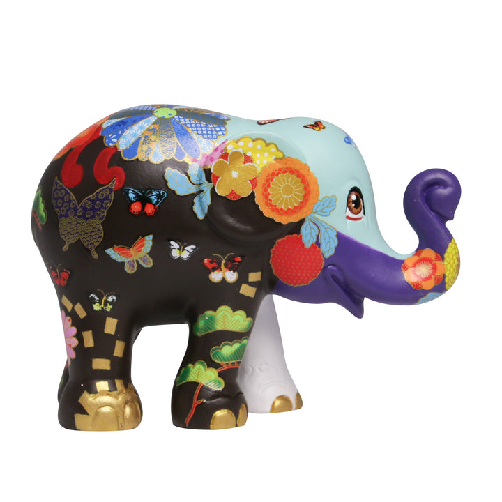 Elefantenparade Elefant Happy Kiku 15 cm, limitierte Auflage von Chris Chun UK National Tour 2013 HAPPY KIKU 15