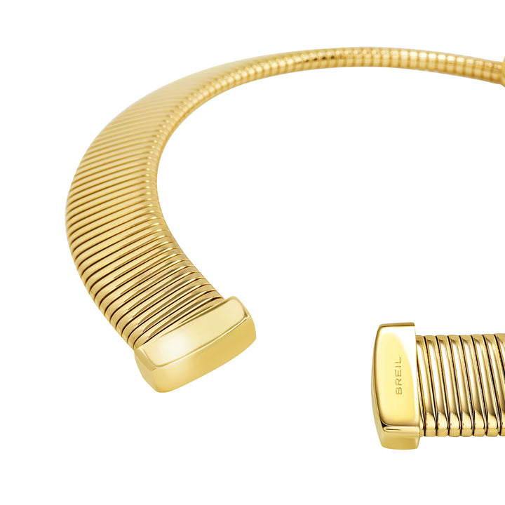 Breil Stylize choker ketting van staal, IP-goud afgewerkt met zirkonia TJ4049