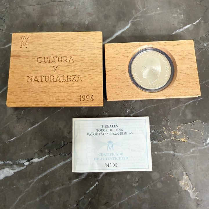 Silbermünze 8 Reales Toros de Lidia Cultura y Naturaleza