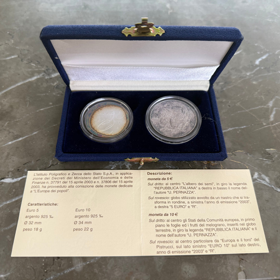Zilveren munten € 5 € 10 Het Europa van de volkeren