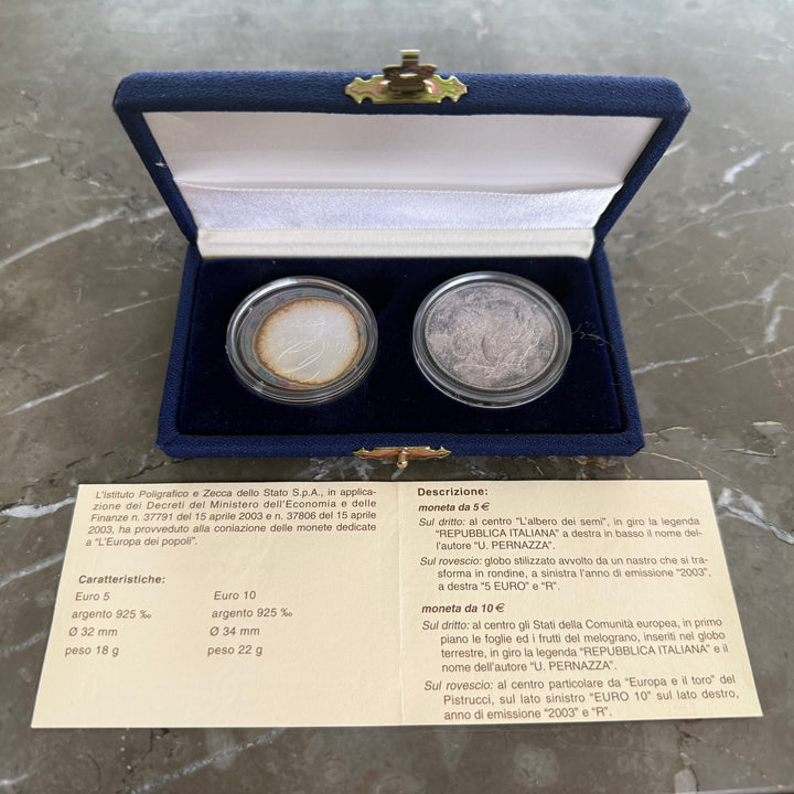 Zilveren munten € 5 € 10 Het Europa van de volkeren