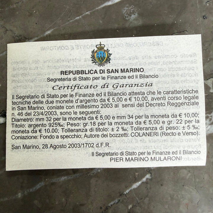 Silbermünzen 5 € 10 € Olympische Spiele der Republik San Marino 2004