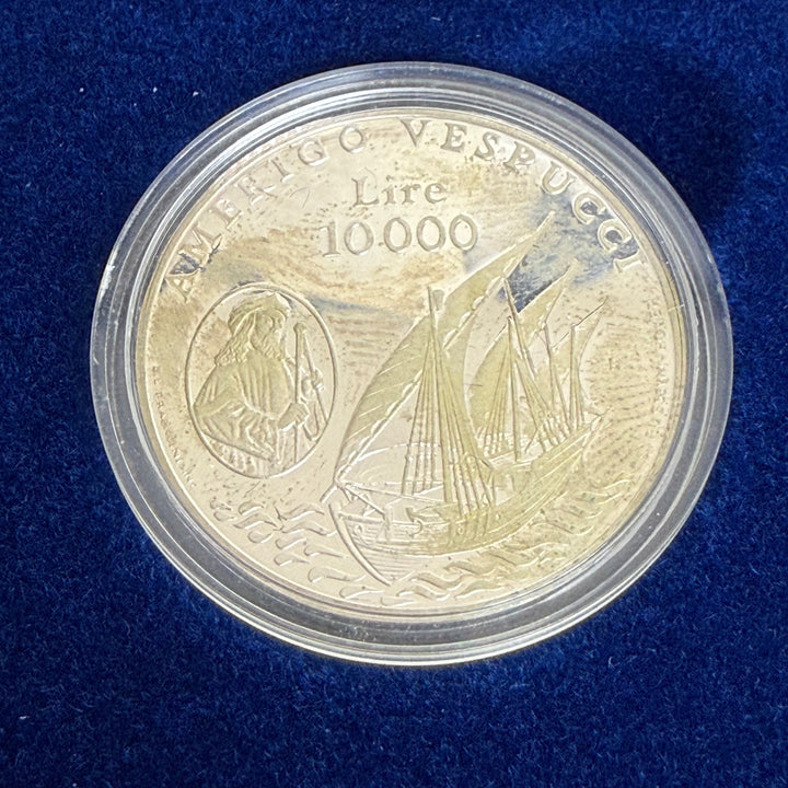 Zilveren munten 5000 10000 Lire Republiek San Marino Amerigo Vespucci 1995