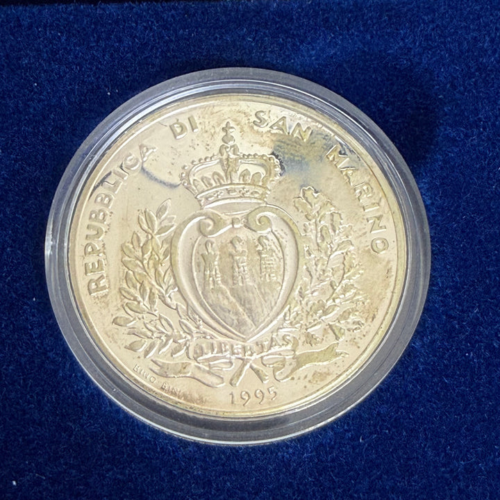 Zilveren munten 5000 10000 Lire Republiek San Marino Amerigo Vespucci 1995