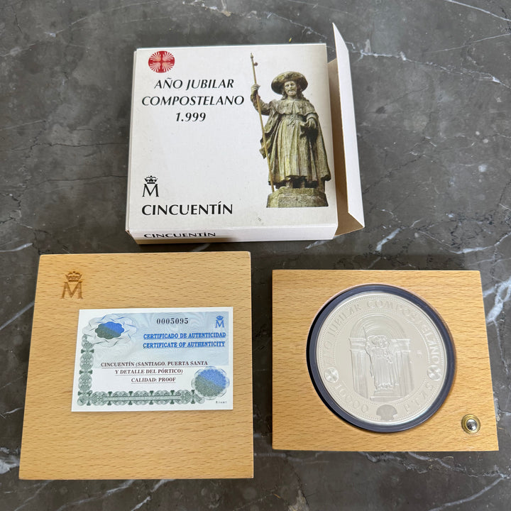 Cinquentín 10000 Pesetas Año Jubilar Compostelano 1999 Silbermünze