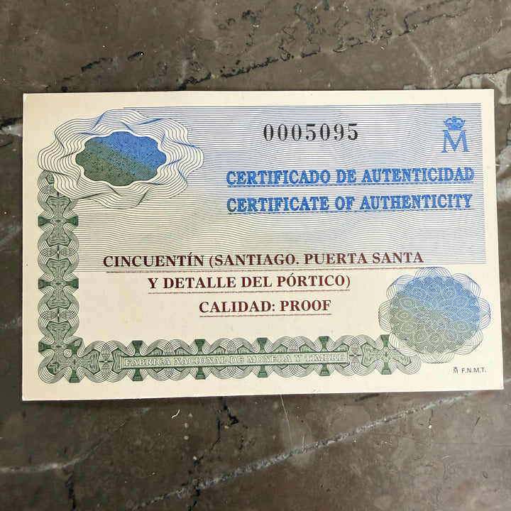 Cinquentín 10000 Pesetas Año Jubilar Compostelano 1999 Silbermünze