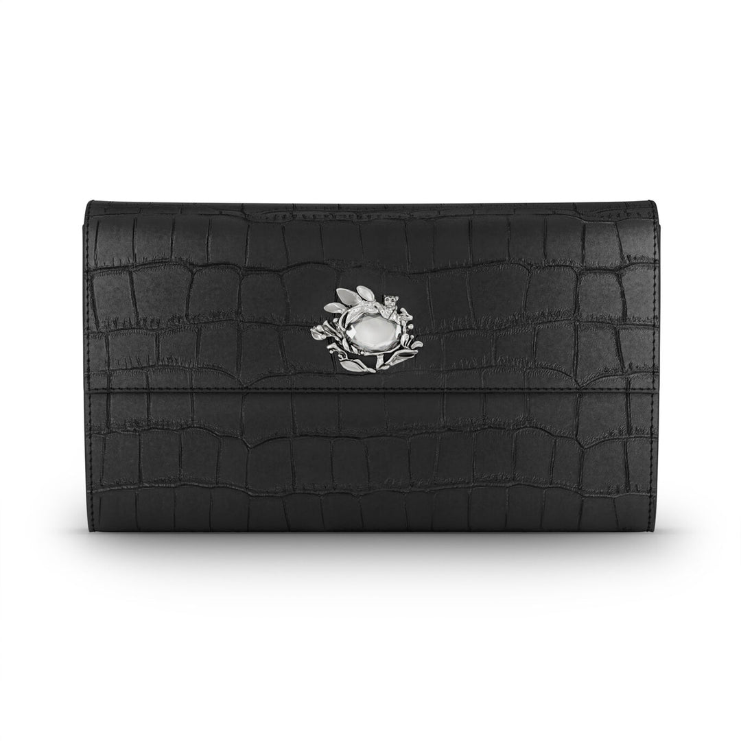 Giovanni Raspini Continental Jungle Krokoleder schwarz bronzeweiß L0026