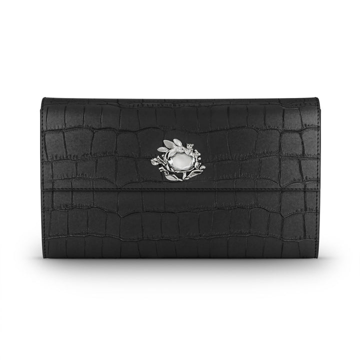 Giovanni Raspini Continental Jungle Krokoleder schwarz bronzeweiß L0026