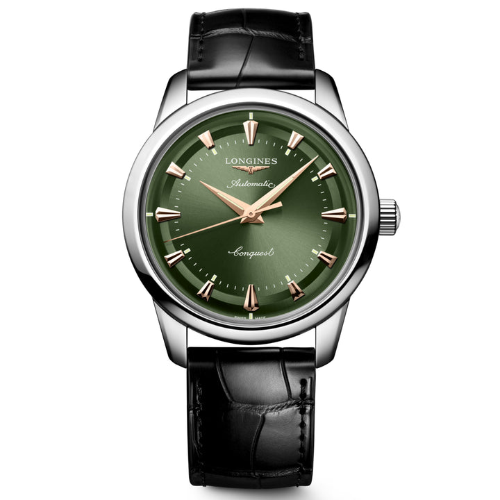 Longines Conquest Heritage 40mm green automatic steel watch L1.650.4.02.2