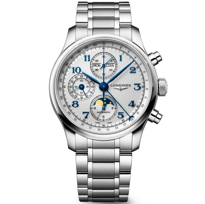 Longines watch Master Collection Chrono Moonphase 41mm silver automatic steel L2.962.4.73.6