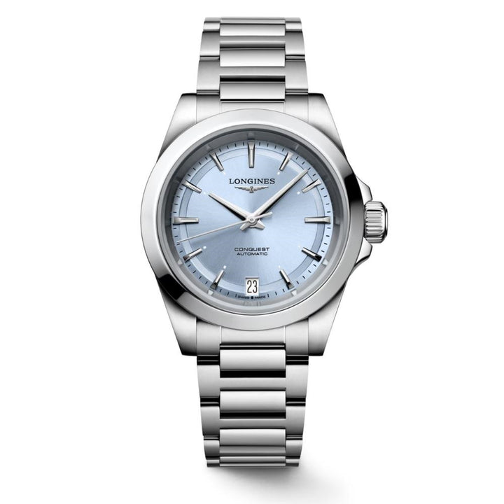 Longines Conquest watch 34mm blue automatic steel L3.430.4.92.6